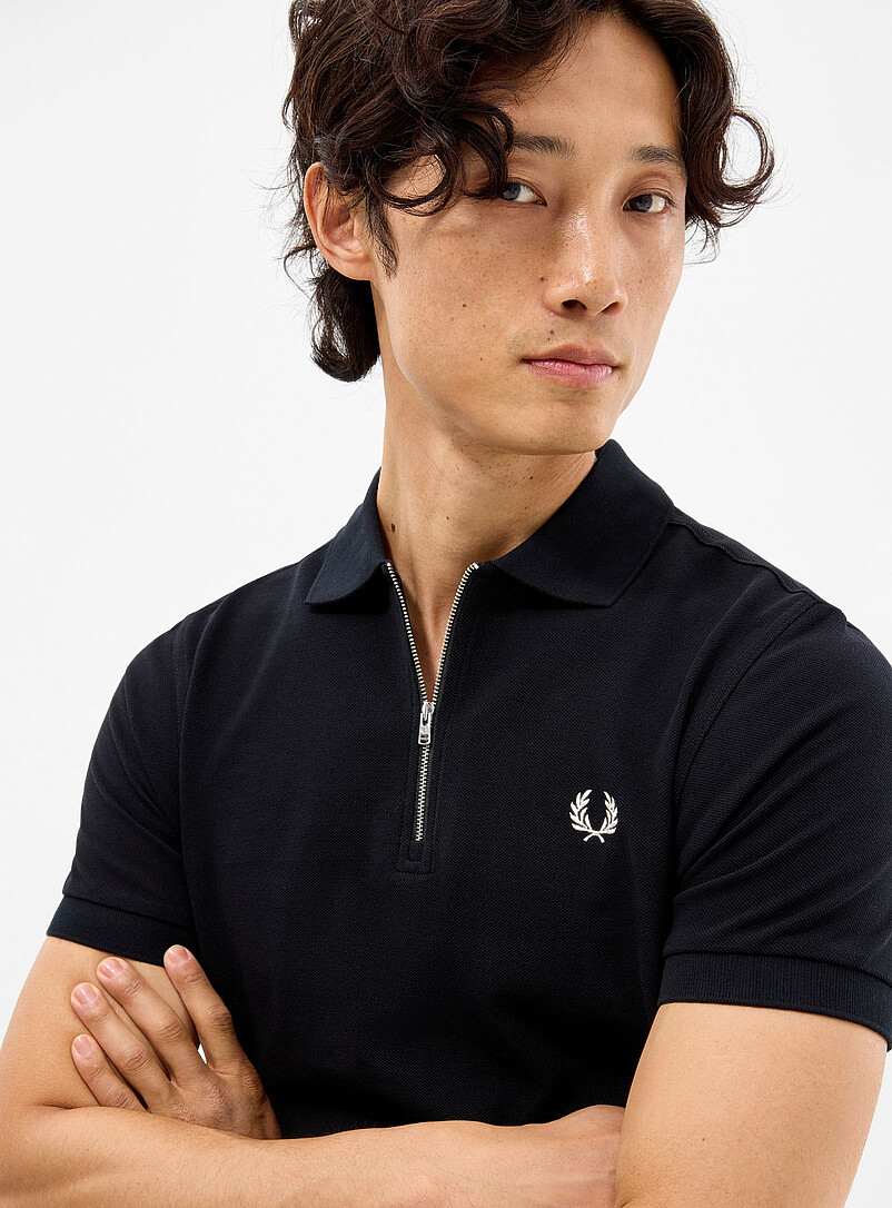 Accent band zipped polo product image 2