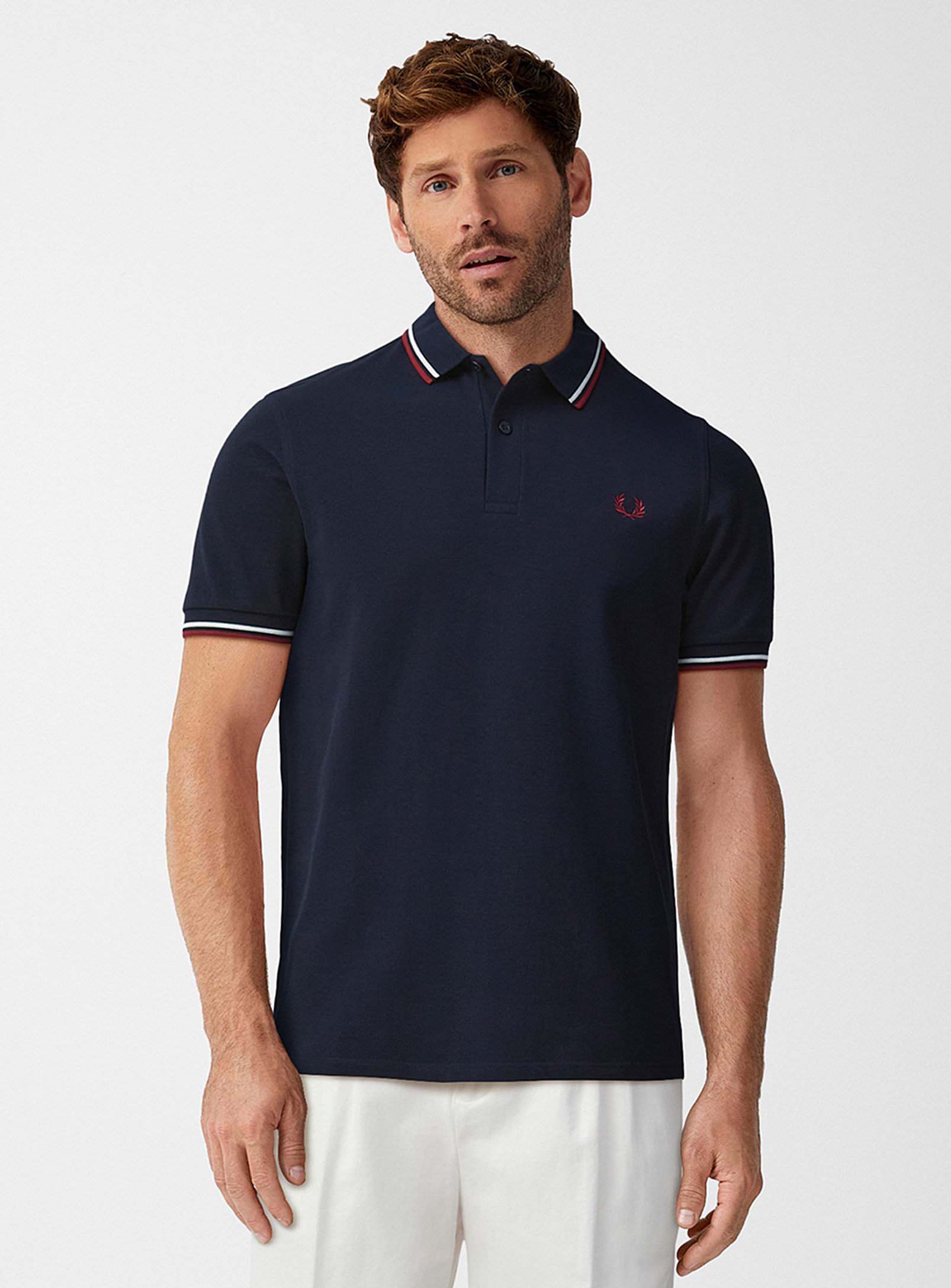 Fred Perry Perry Logo Polo In Dark Blue