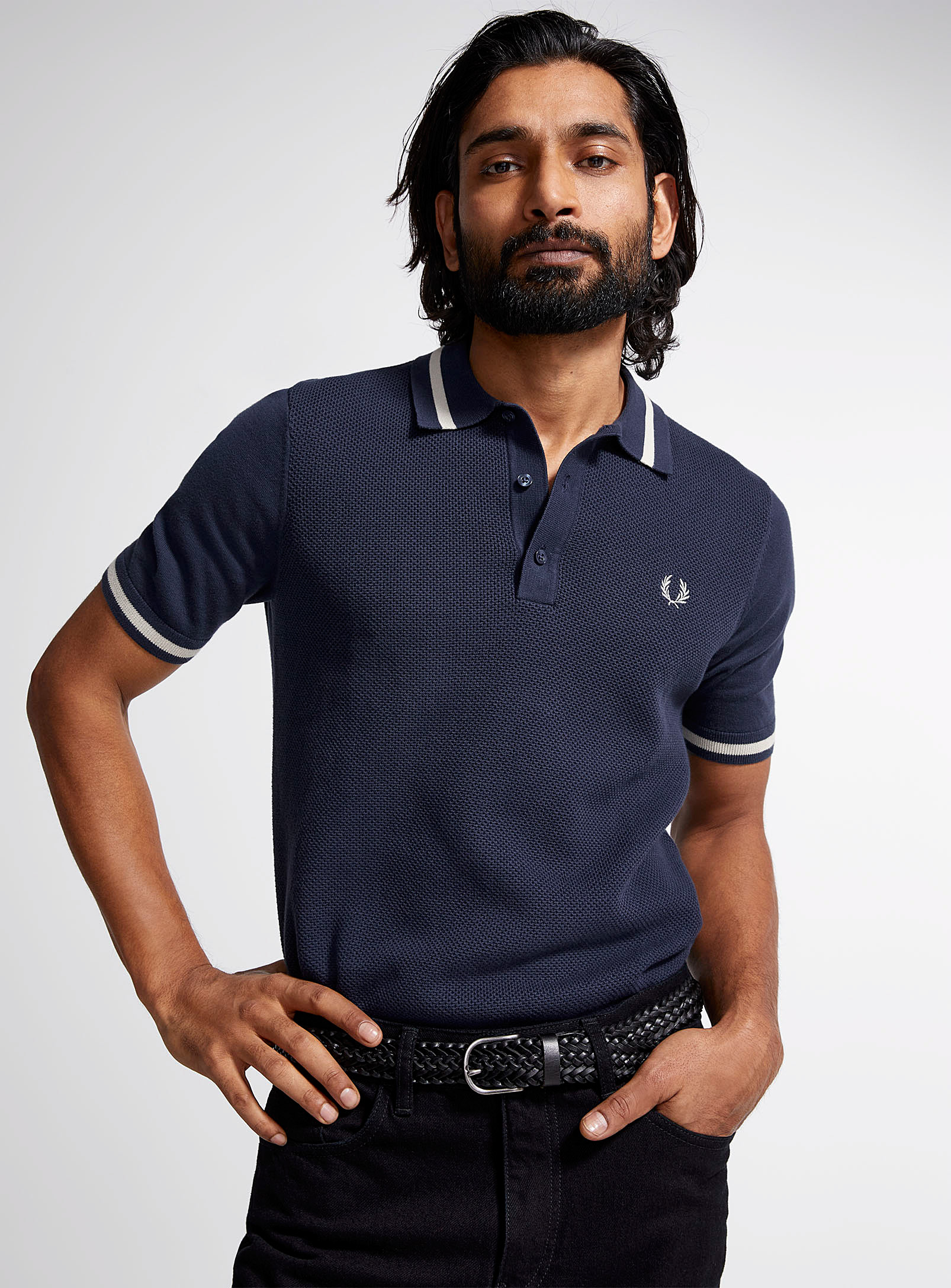 Fred Perry - Men's Honeycomb knit Polo Shirt