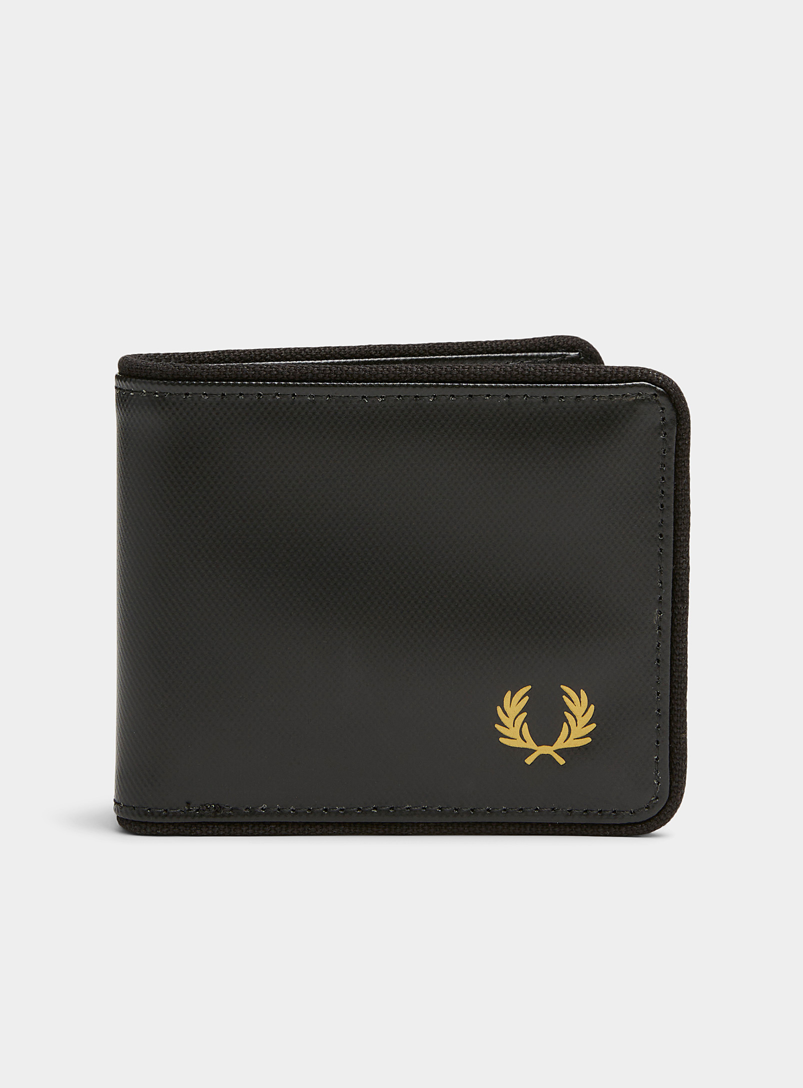 Fred Perry Grained Faux-leather Wallet In Blue