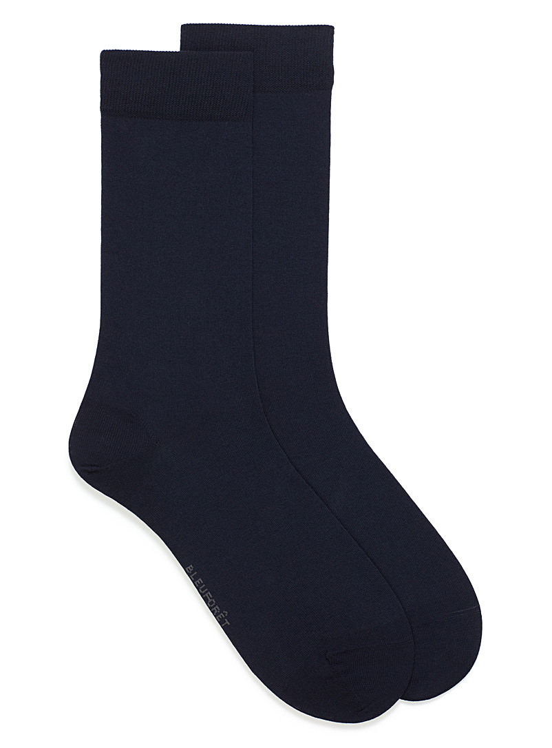 Bleuforêt Marine Blue Seamless Egyptian cotton socks for men