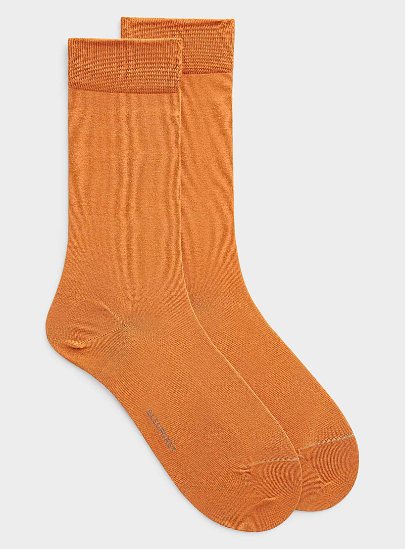 Bleuforêt Medium Yellow Seamless Egyptian cotton socks for men