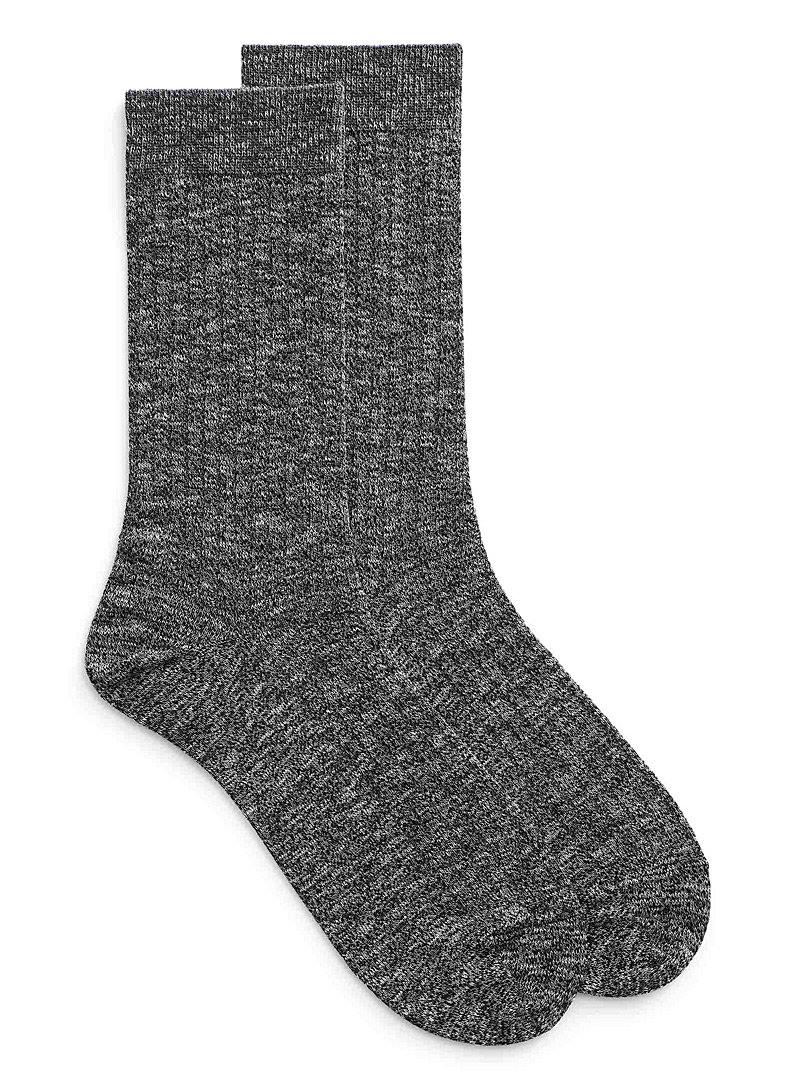 Bleuforêt Black Heathered knit socks for men