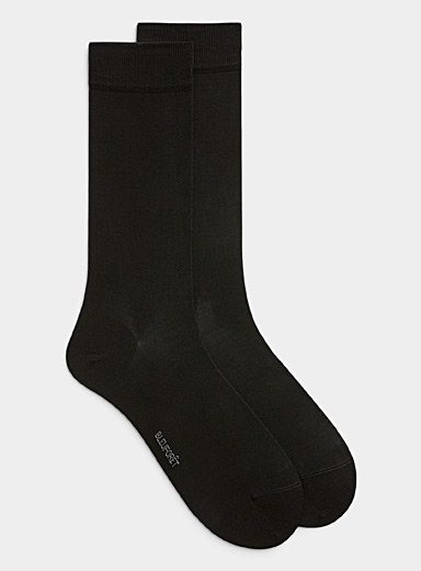 Solid silk dress socks