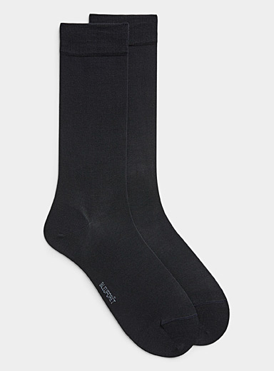 Solid silk dress socks