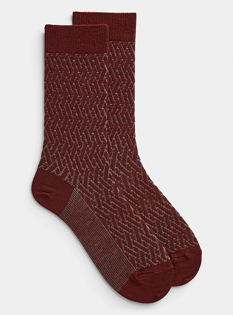 Bleuforêt Ruby Red Flecked wool sock for men