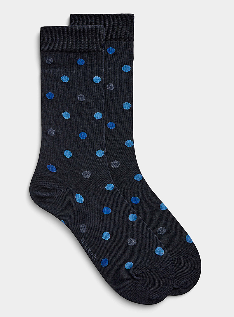 Bleuforêt Patterned Blue Colourful dot sock for men