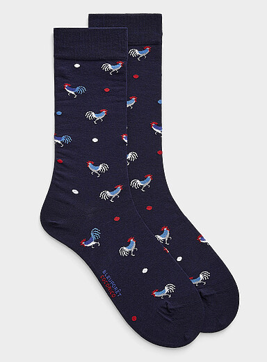 Dot and rooster dress socks