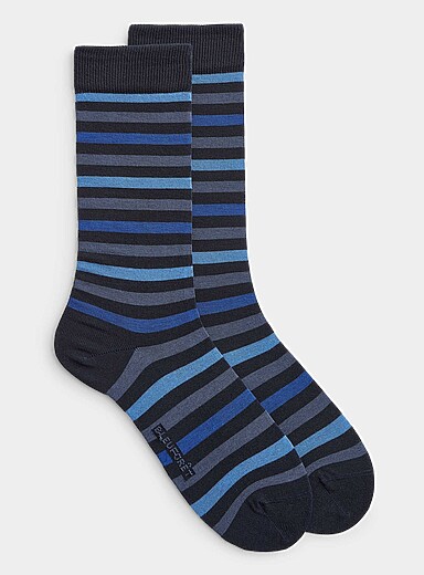 Monochrome-stripe dress socks