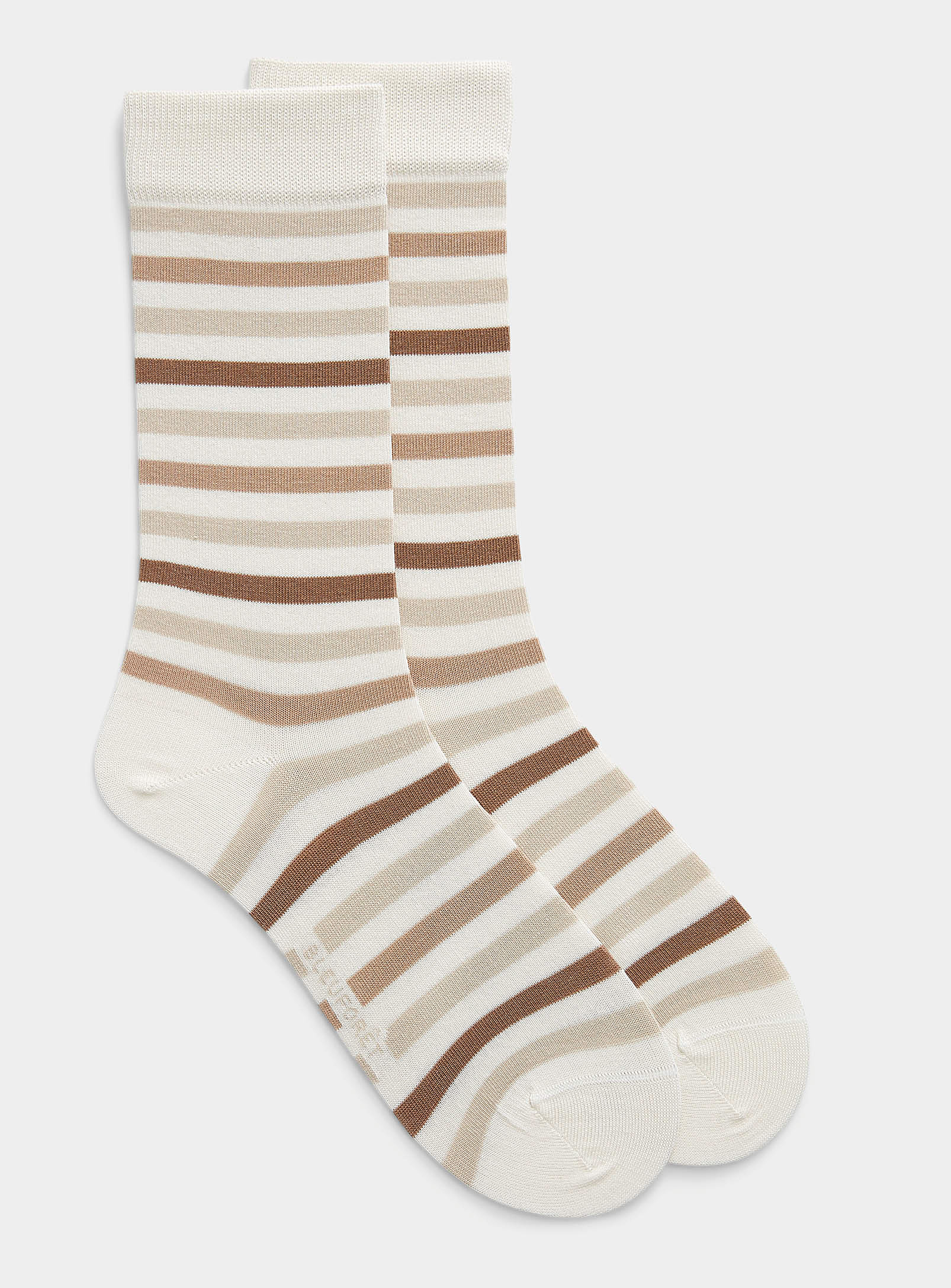Bleuforêt Colour Stripe Socks In Light Brown