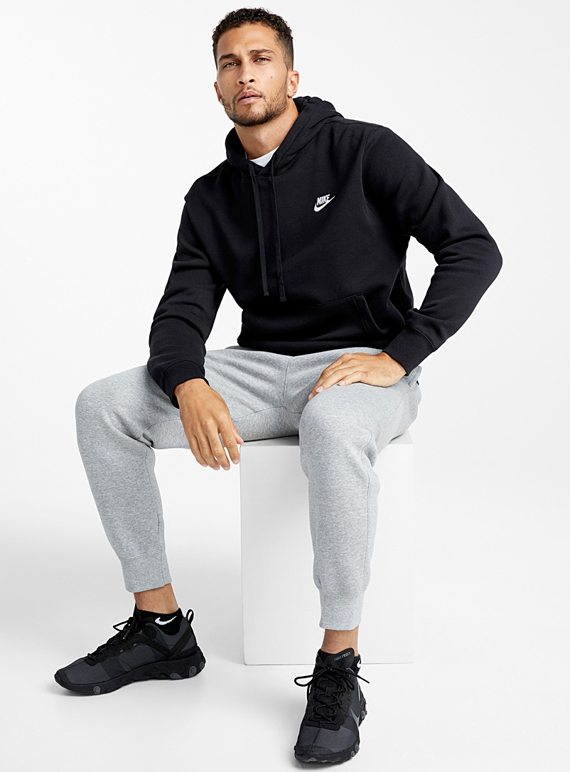 Nike Black Embroidered Swoosh hoodie for men