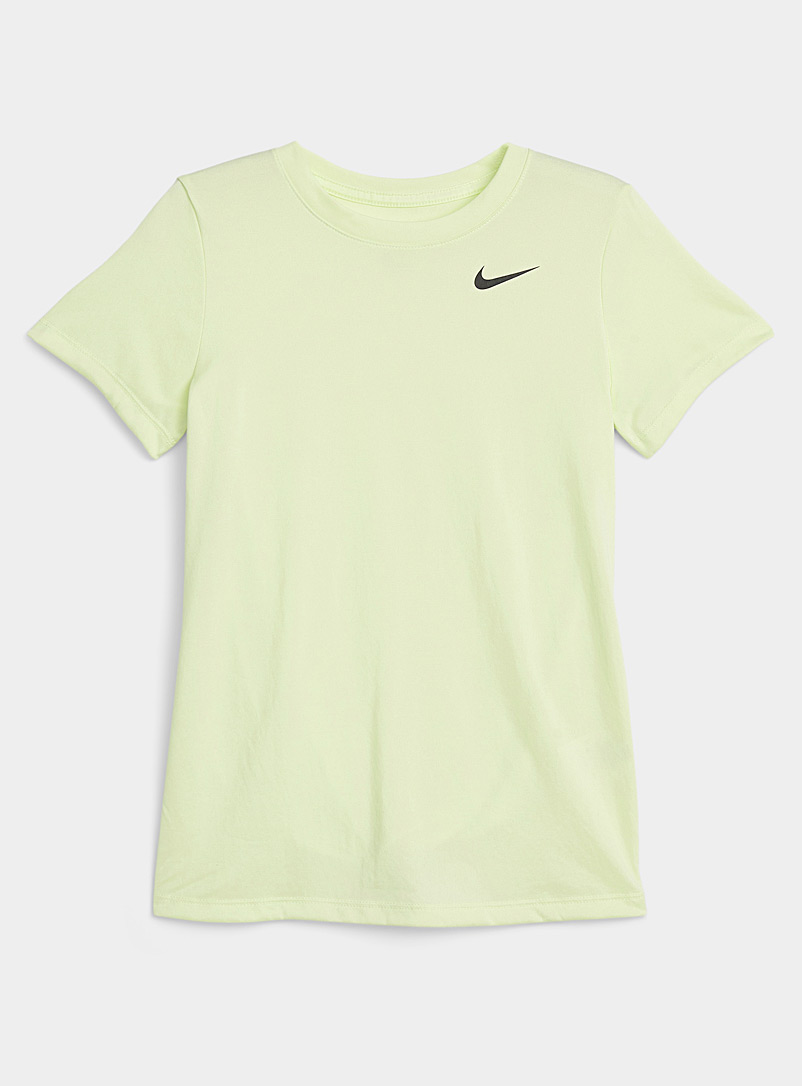 Nike: Le t-shirt minilogo Dri-Fit Jaune vif-canari pour femme