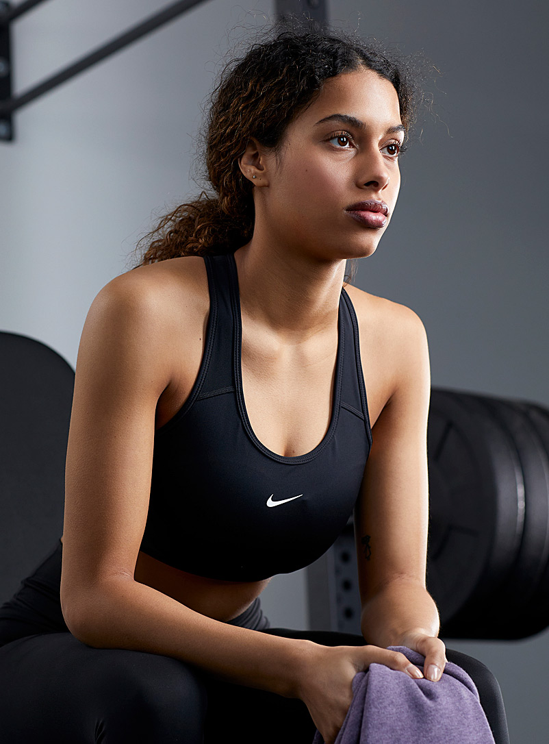 Nike Black Swoosh racerback bra for women