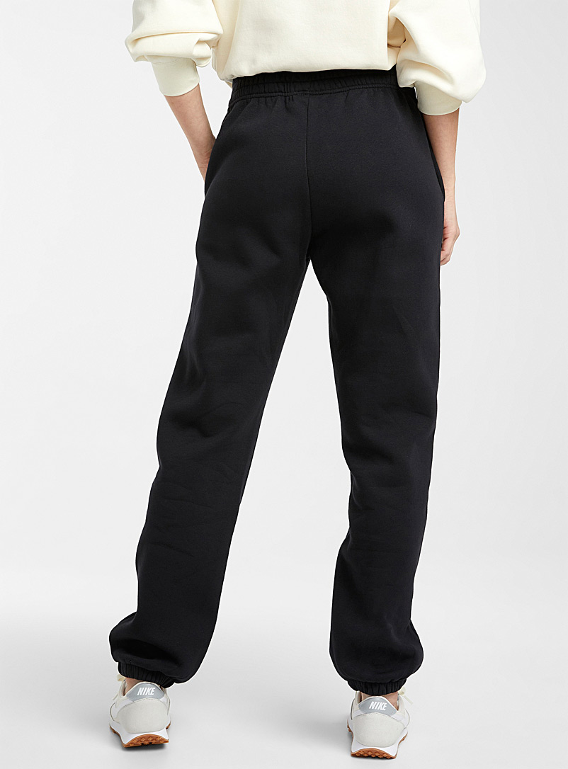 Nike Black Topstitched cotton fleece joggers for women