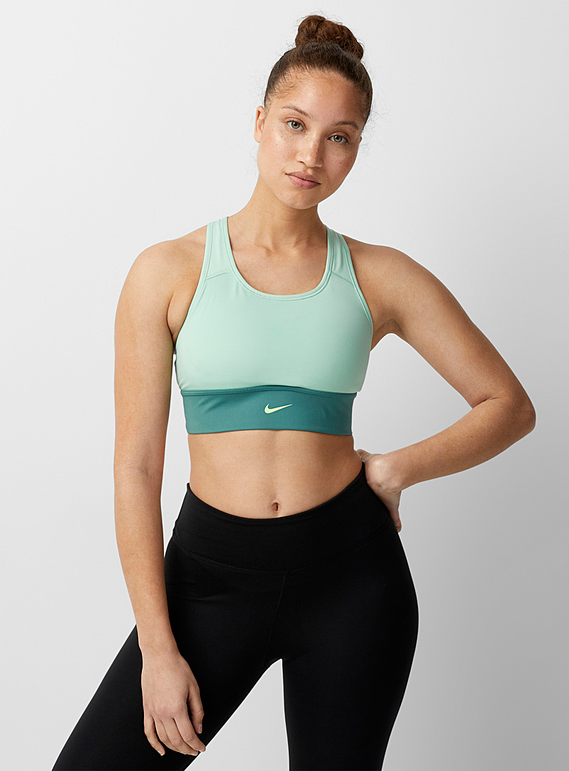Nike Lime Green Racerback high neck bra for women