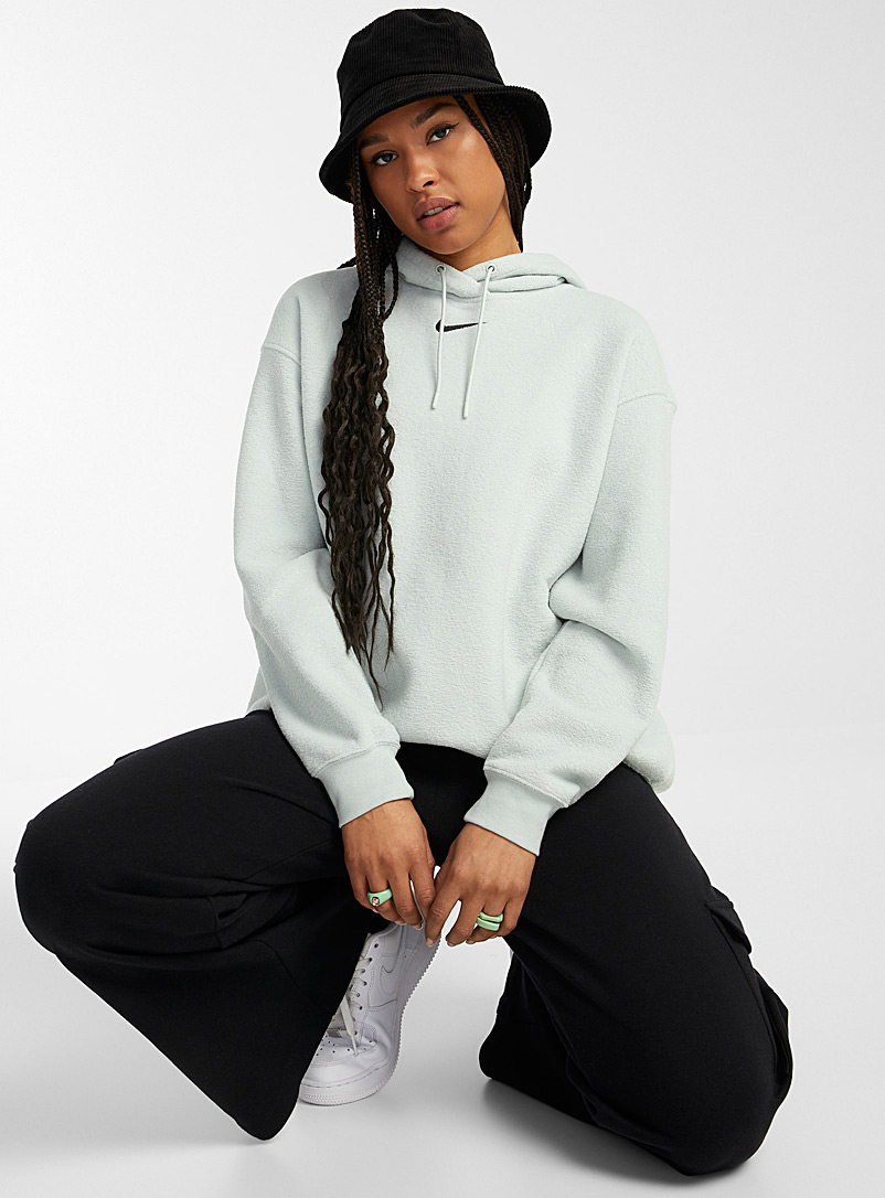 Nike Silver Plush logo hooded sweatshirt for women