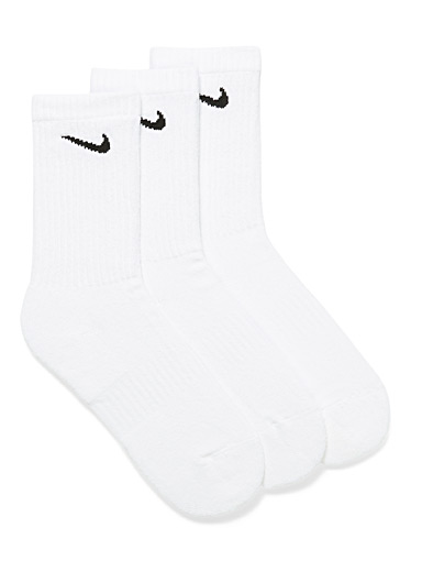 Nike White Everyday Max athletic socks 3-pack for men