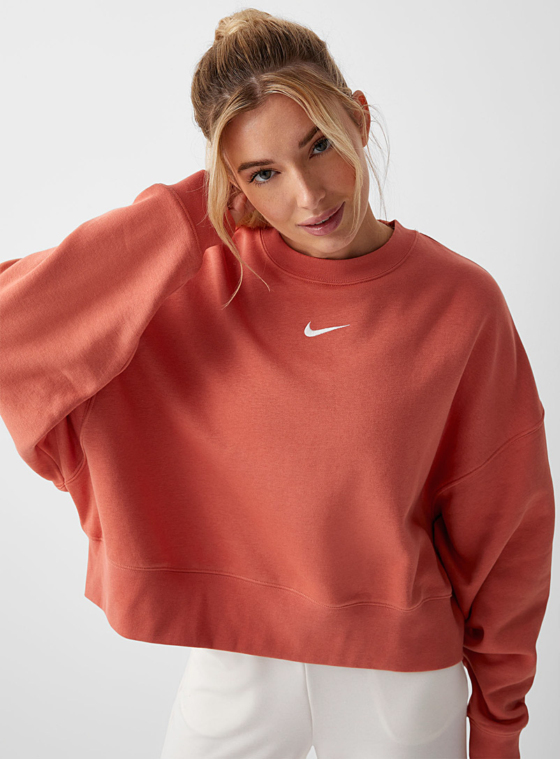 Nike Medium Pink Mini-Swoosh oversized sweatshirt for women