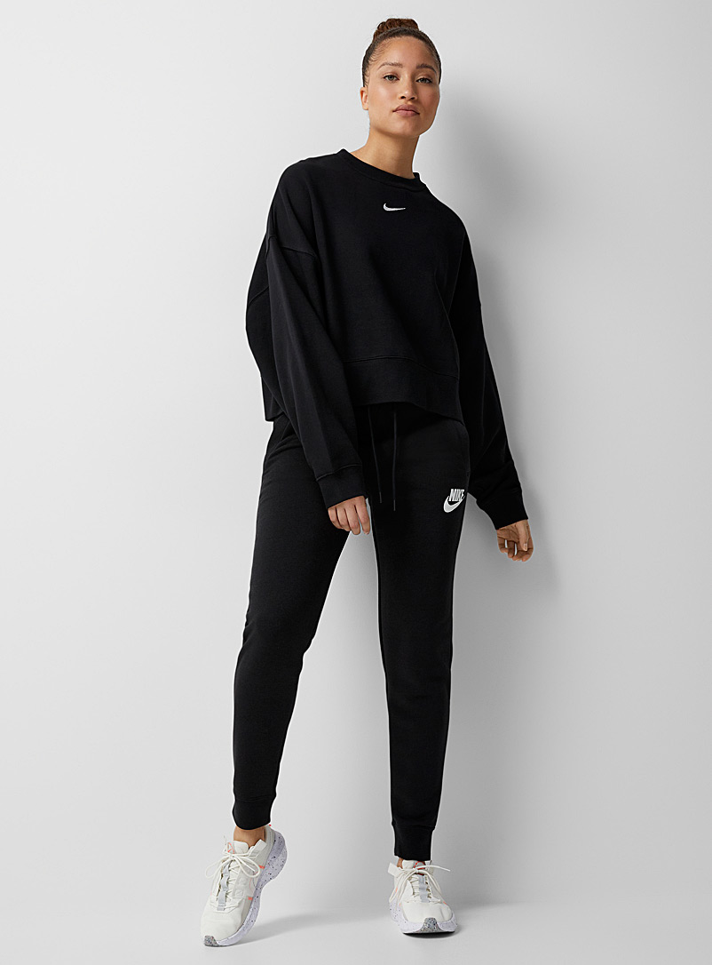 Nike Black Swoosh logo fleece jogger pant for women