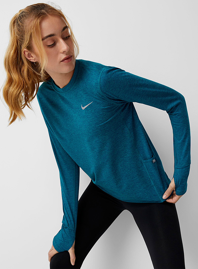 Nike: Le t-shirt chiné Element Bleu foncé pour femme