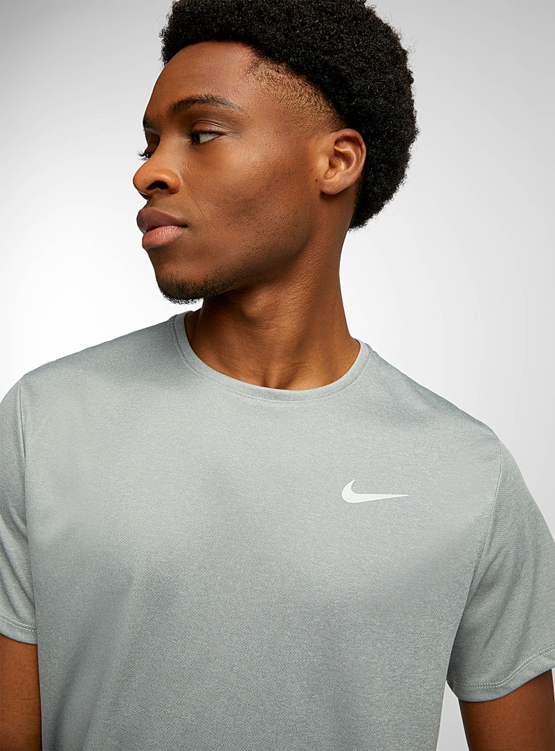 Nike Grey Miler breathable heathered jersey T-shirt for men