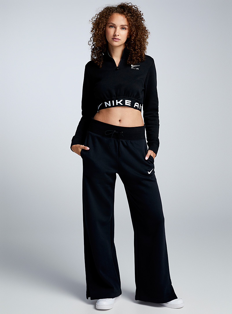 Nike Black Logo fleece wide-leg pant for women