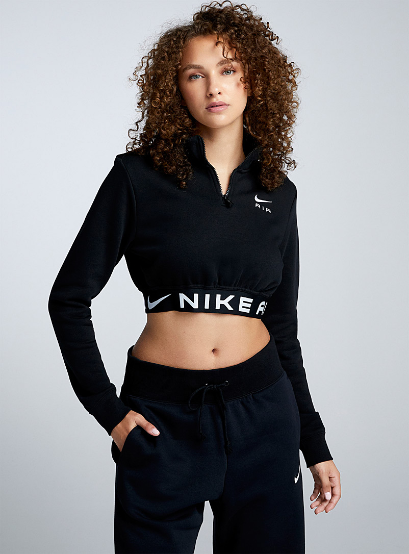Nike Black Logo band cropped sweatshirt for women