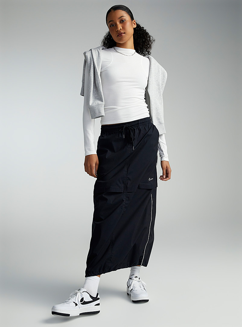 Nike Black White stripes parachute skirt for women