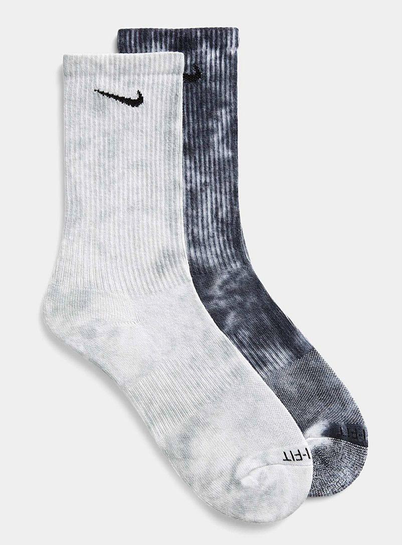 Nike Patterned Black Dri-FIT tie-dye athletic socks 2-pack for men