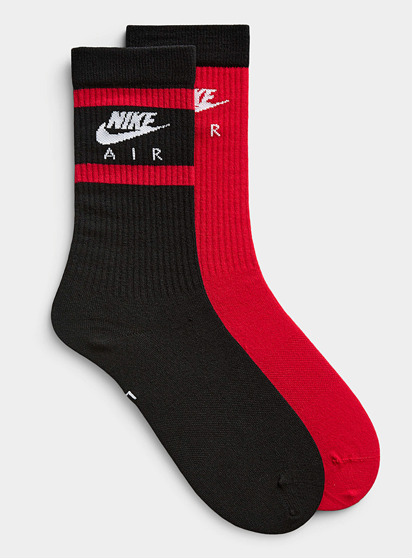 Nike Patterned Red Everyday Essential red-accent socks 2-pack for men