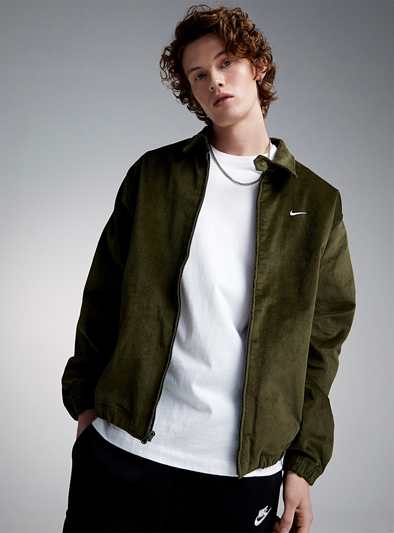 Nike Mossy Green Corduroy Harrington jacket for men