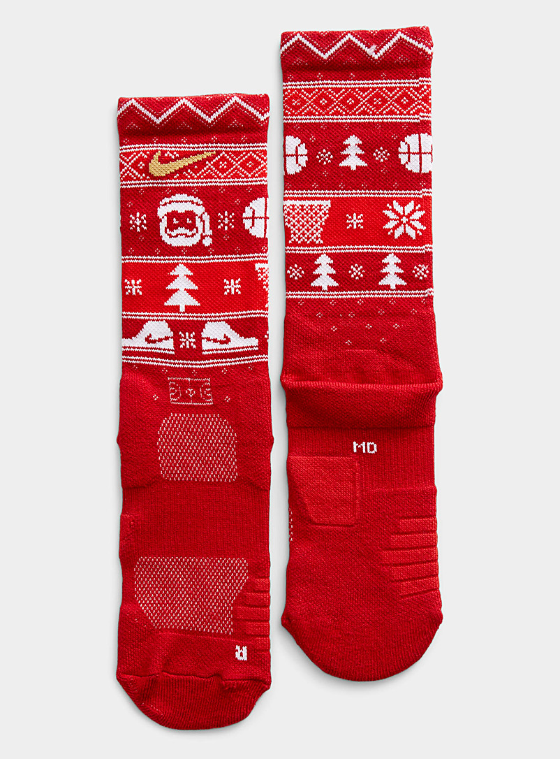 Nike Red Elite Christmas knit socks for men