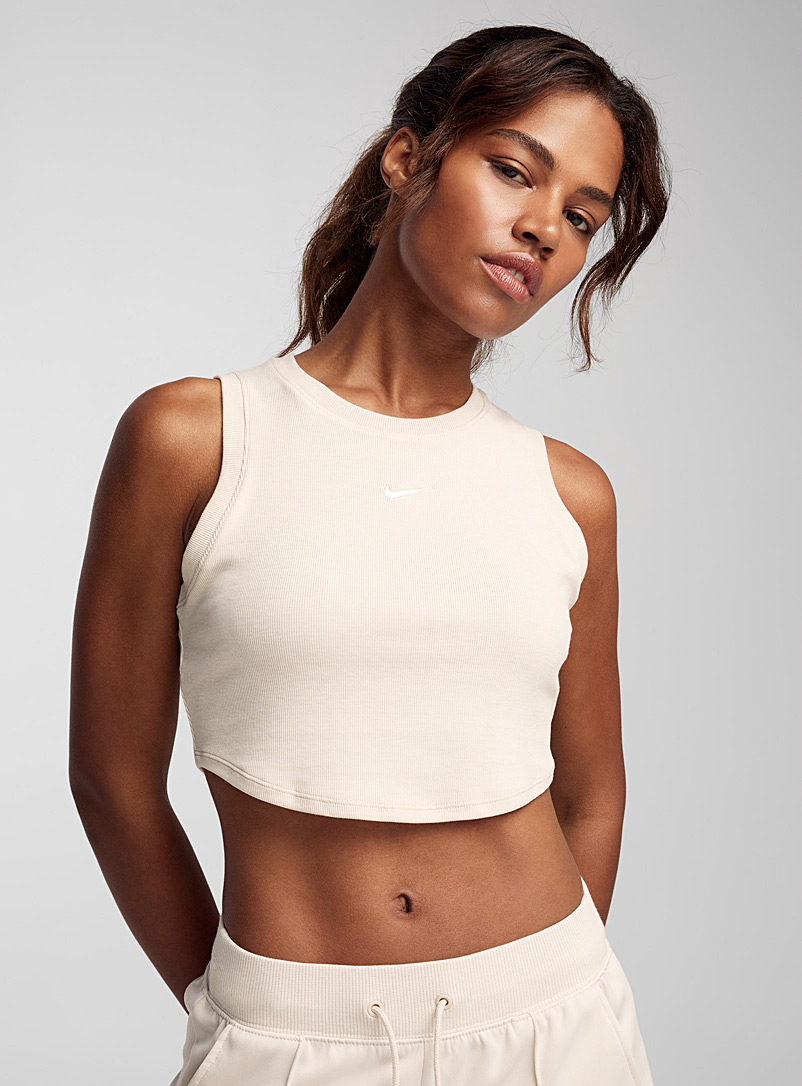 Nike Sand Cropped ribbed logo tank for women