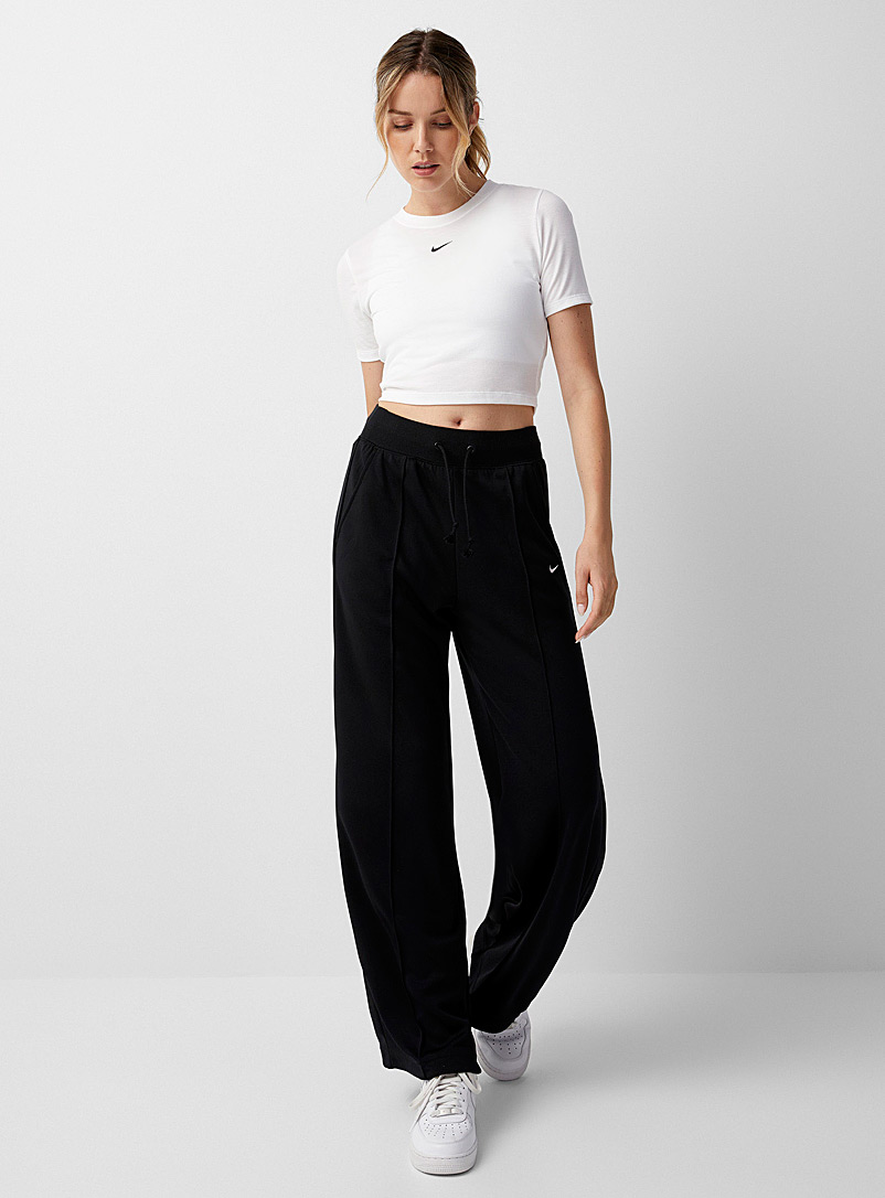 Nike White Fitted cropped logo tee for women