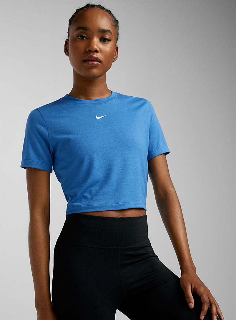 Nike Baby Blue Fitted cropped logo tee for women