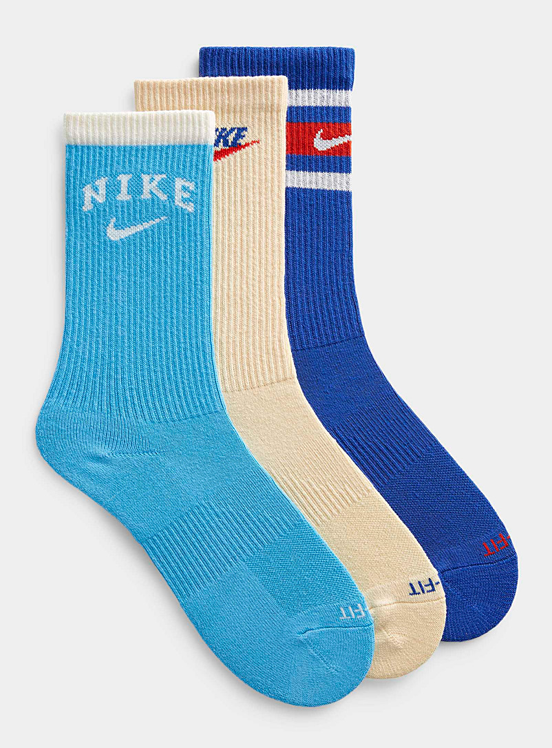 Nike Patterned Blue Everyday Plus colourful socks 3-pack for men