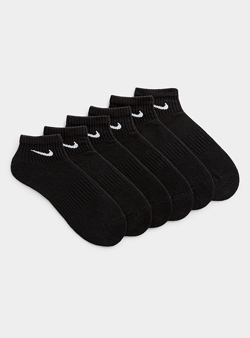 Nike Black Everyday black ankle socks 6-pack for men