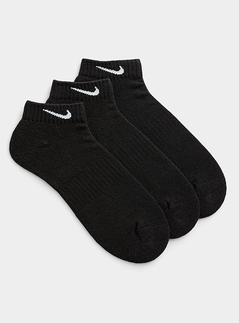 Nike Black Everyday black ankle socks 3-pack for men