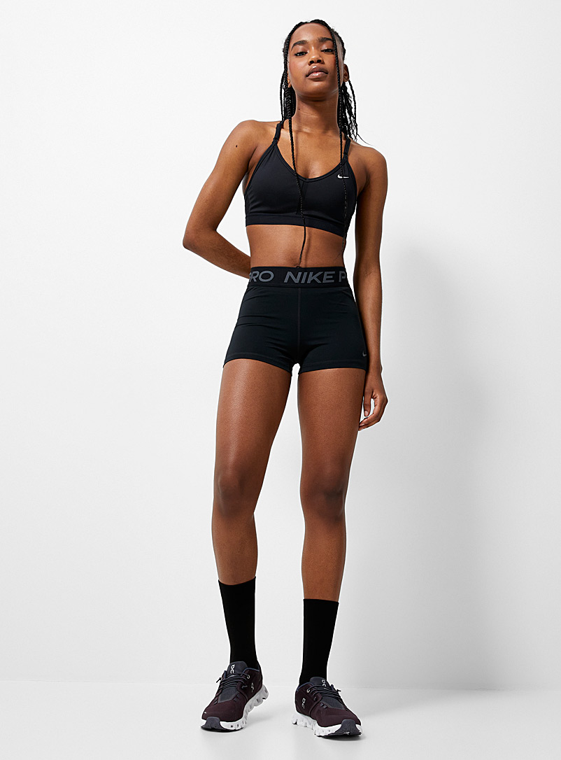 Nike: Le short de compression 3 po taille logo Noir pour femme