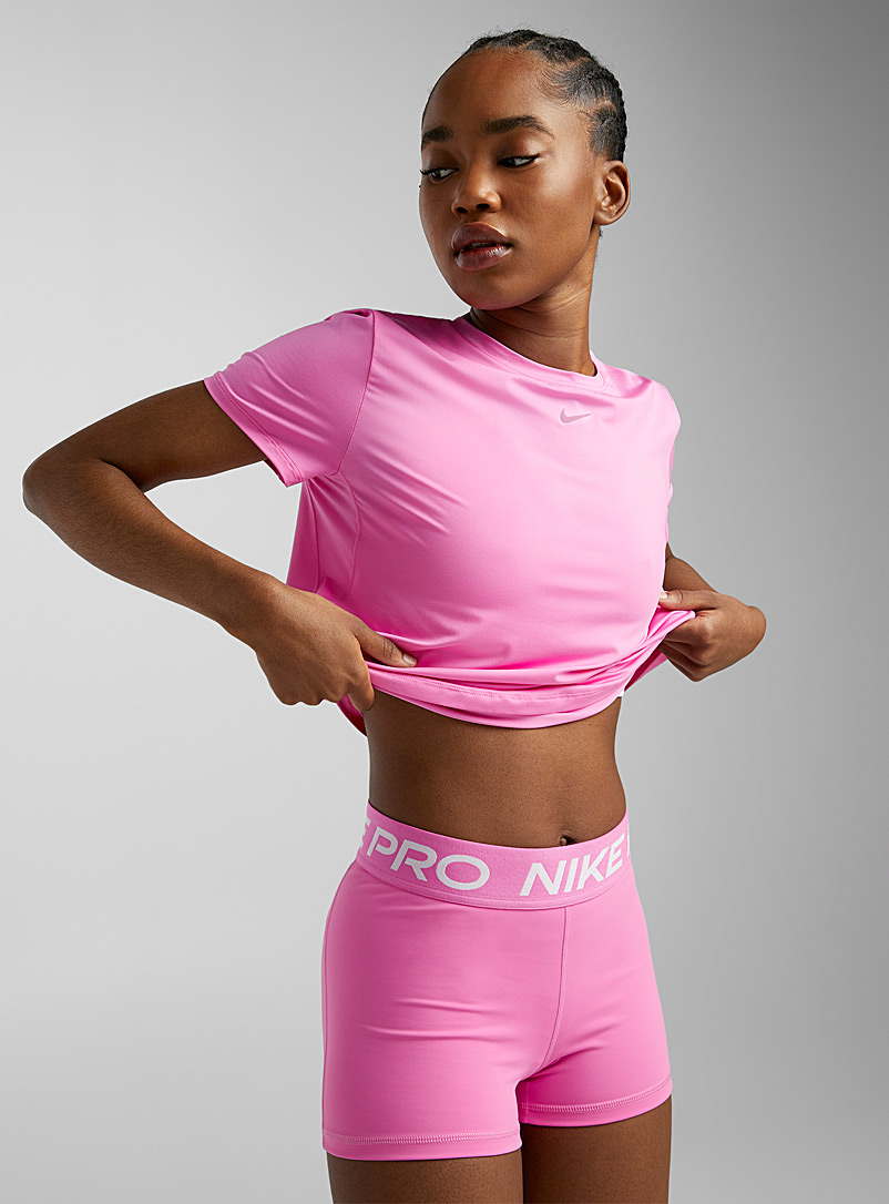 Nike Medium Pink Logo waist 3-inch compression short for women