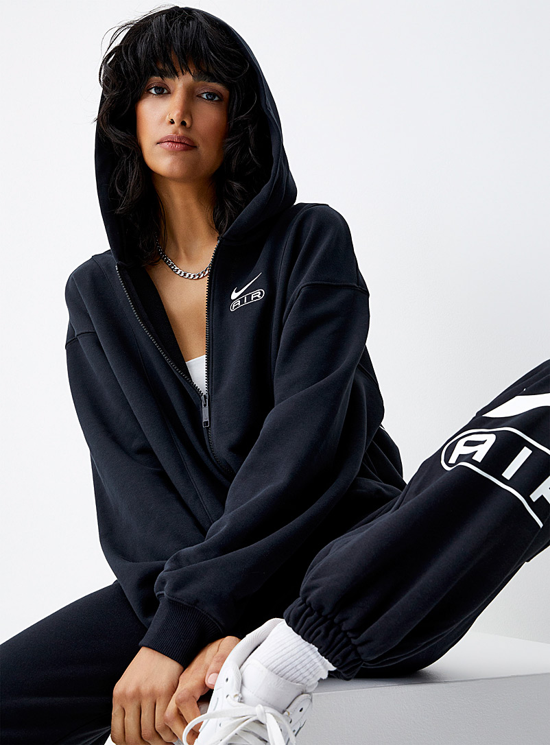 Nike Black Logo zippered sweatshirt for women