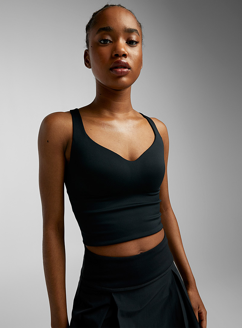 Nike Black Moulded-cup cropped tank for women