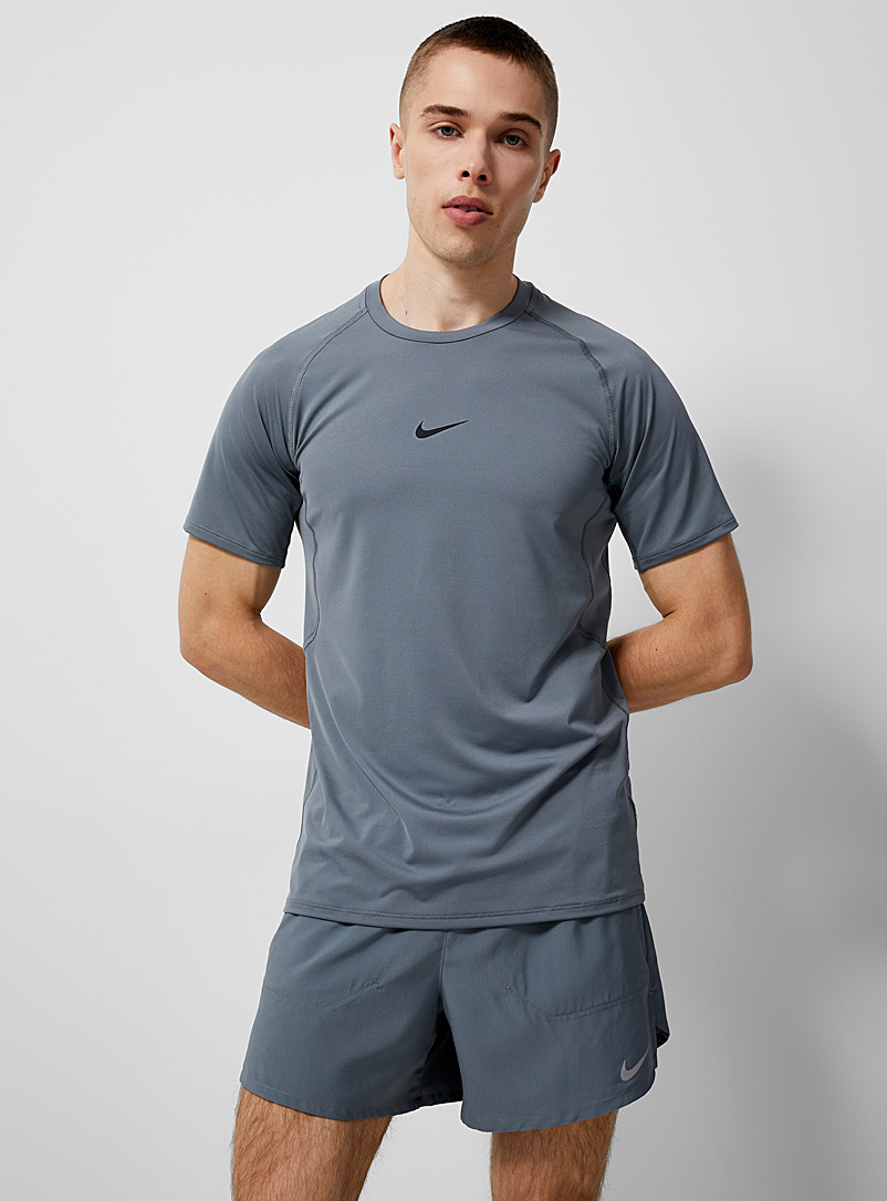Nike Grey Raglan fitted logo tee for men