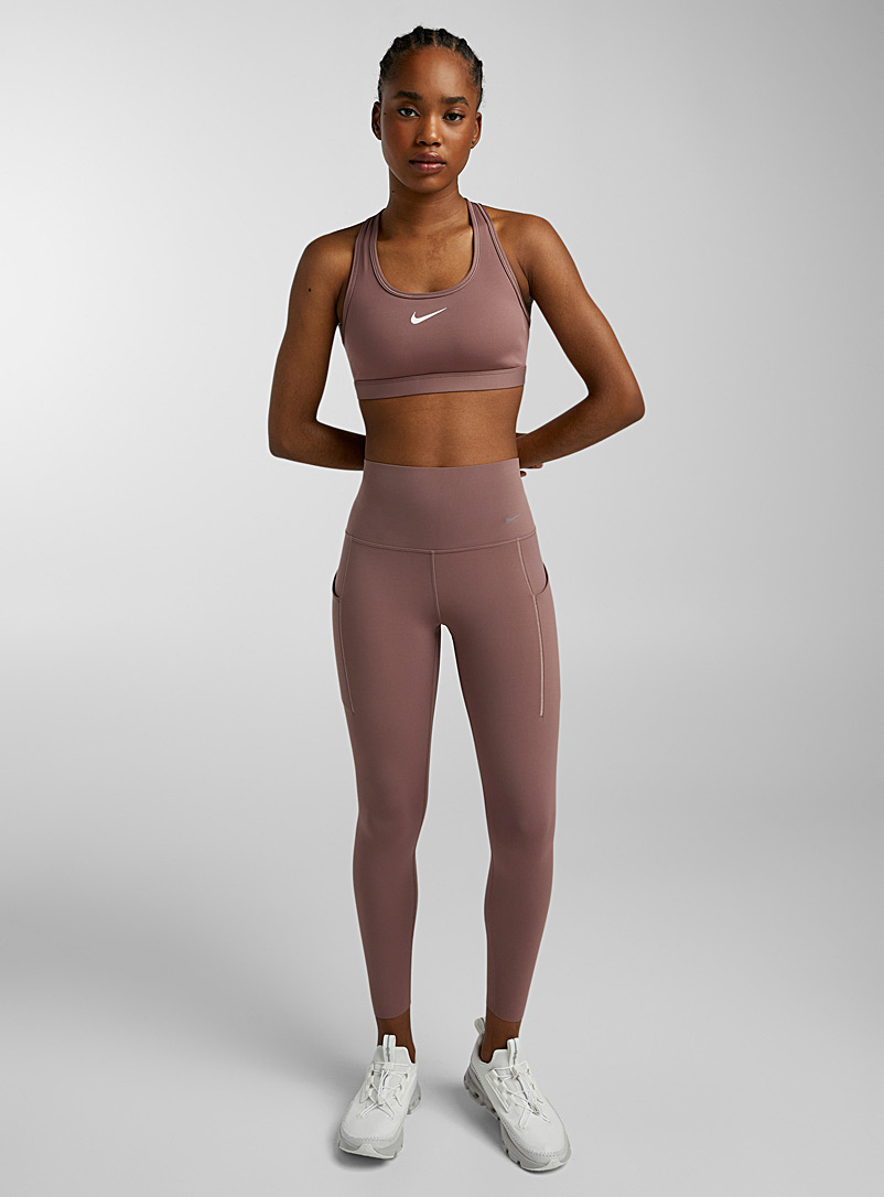 Nike: Le legging à poches taille compressive Brun pâle-taupe pour femme