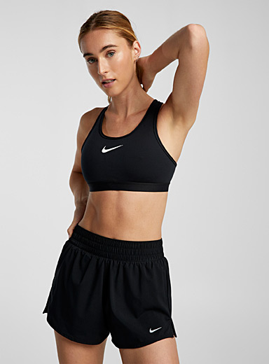 I-Shaped Back Pocket Mesh-Insert Low-Impact Sports Bra in Black - Retro,  Indie and Unique Fashion