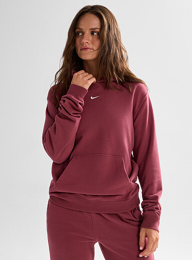 Nike: Le kangourou l&eacute;ger envers ratin&eacute; Studio Rose pour femme