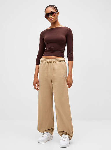 Nike Sand Solid Studio sweatpant <b>Fit: Wide leg, high rise</b> for women