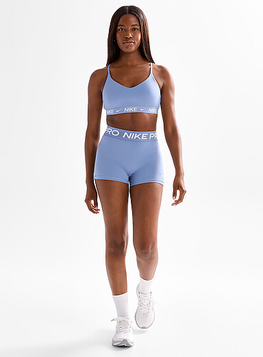 Nike: Le cuissard de compression taille logo Nike Pro Longueur 3 po Sarcelle - Turquoise pour femme