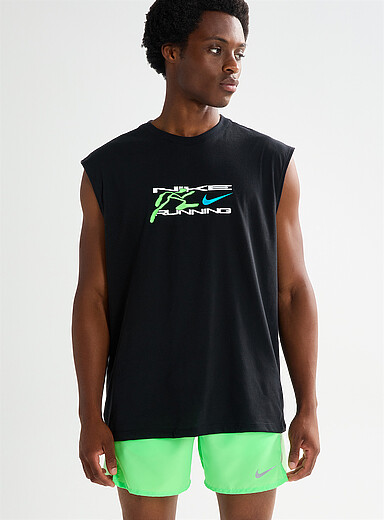 Retro print sleeveless T-shirt