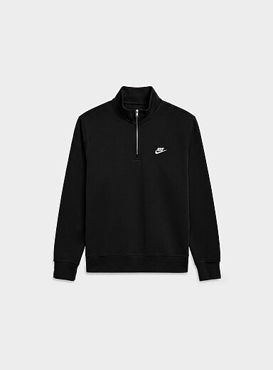 Le sweat molletonn&eacute; col zipp&eacute; Sportswear Club <b>Coupe r&eacute;guli&egrave;re</b>